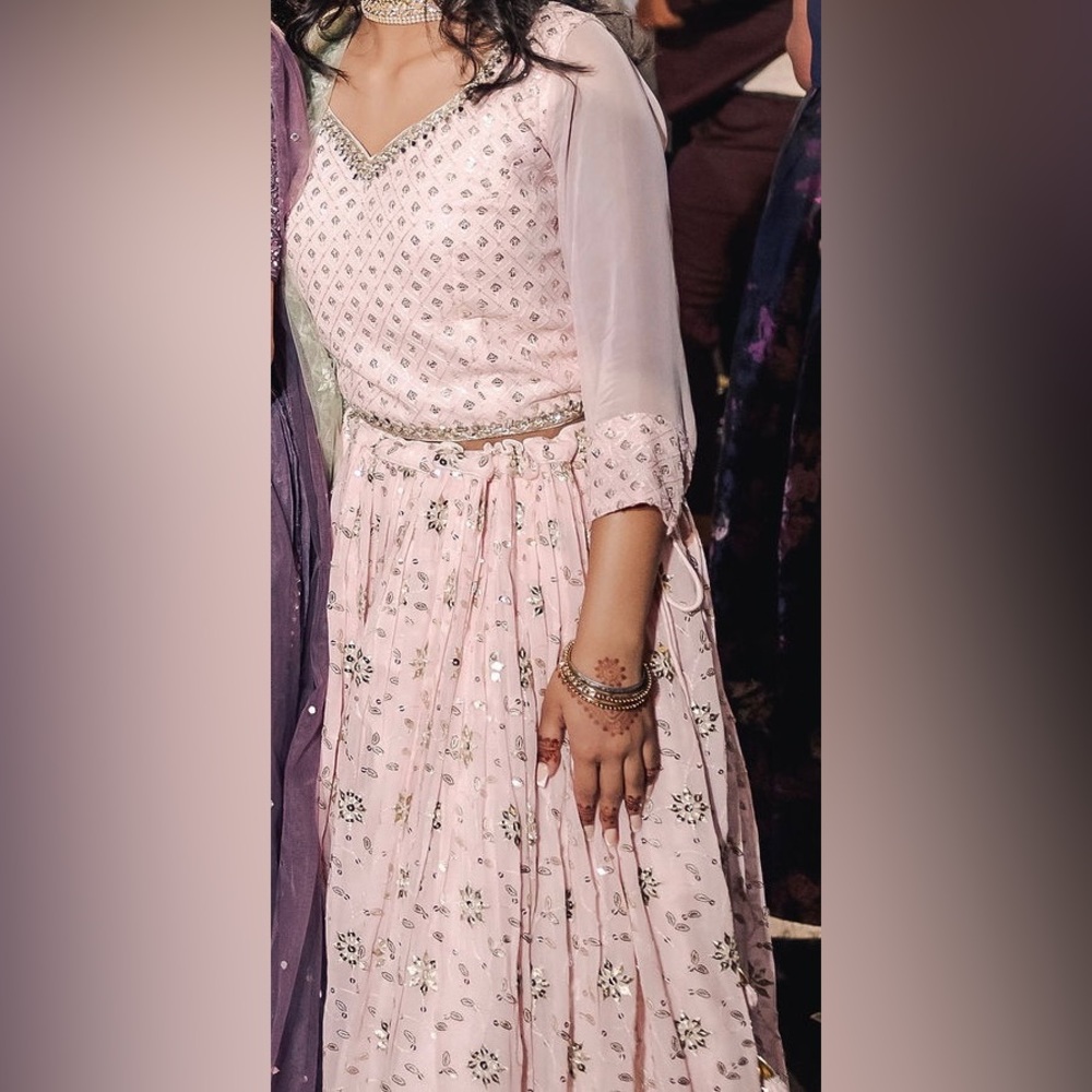 Beautiful Pink Indian Lehenga - Sparkly - 3 Piece - Wedding - Reception